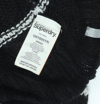 Superdry Women's Black Striped Pullover Jumper L