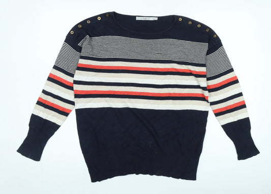 Womens UK Size S Isle Multicoloured Pullover Jumper