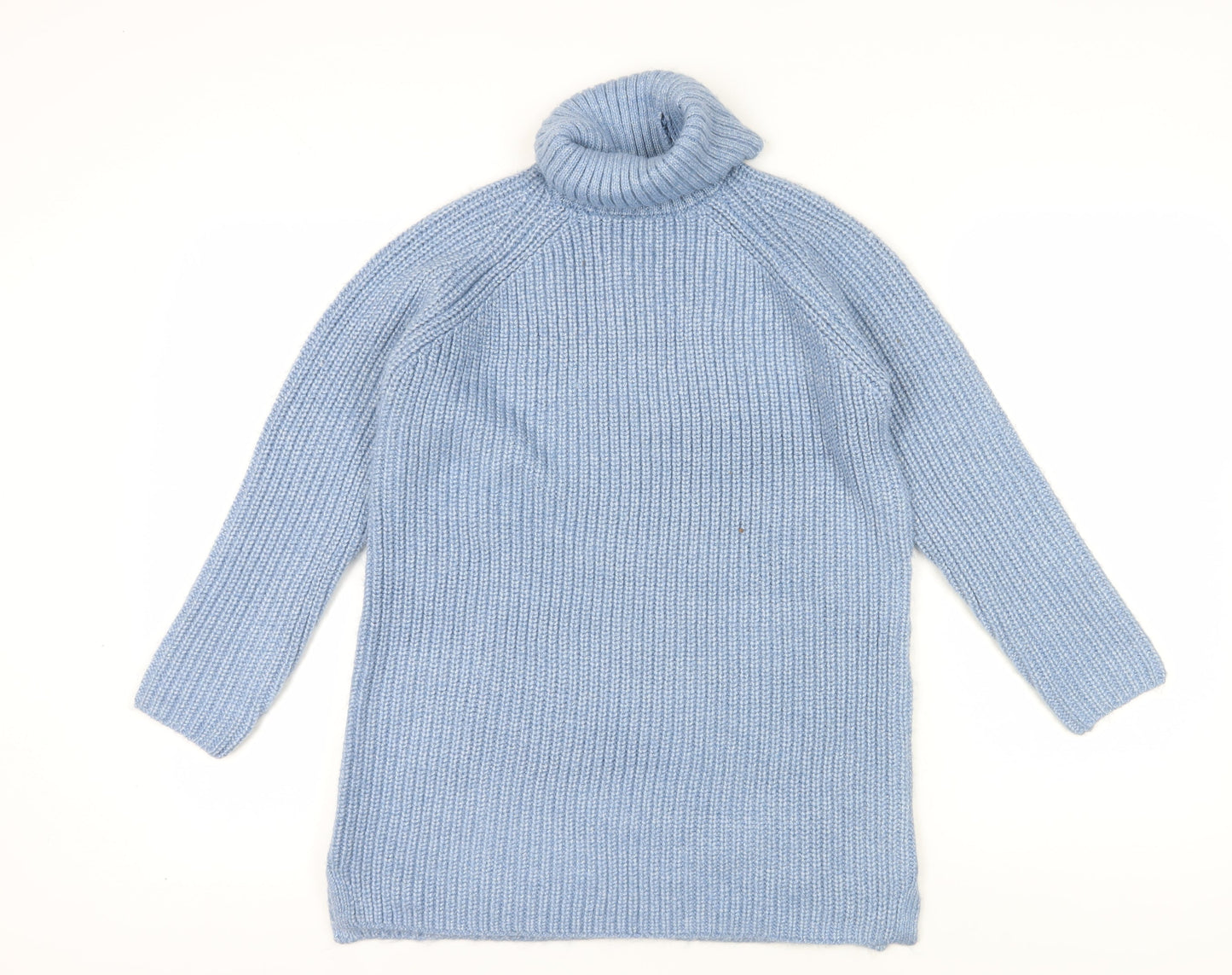 Marks and Spencer Girls Blue Roll Neck Jumper 10-11 Years