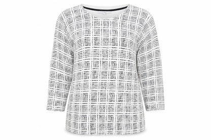 Next Women's White Geometric Jumper Size 12