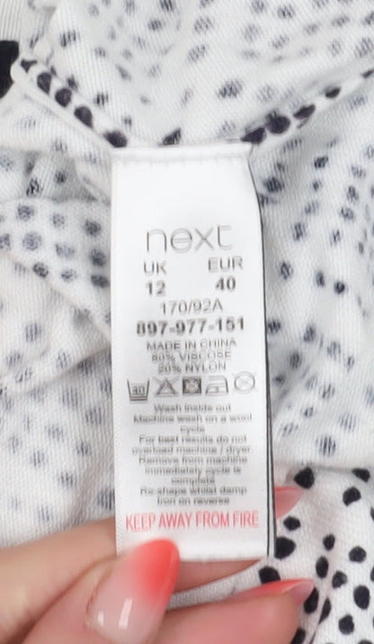 Next Women's White Geometric Jumper Size 12