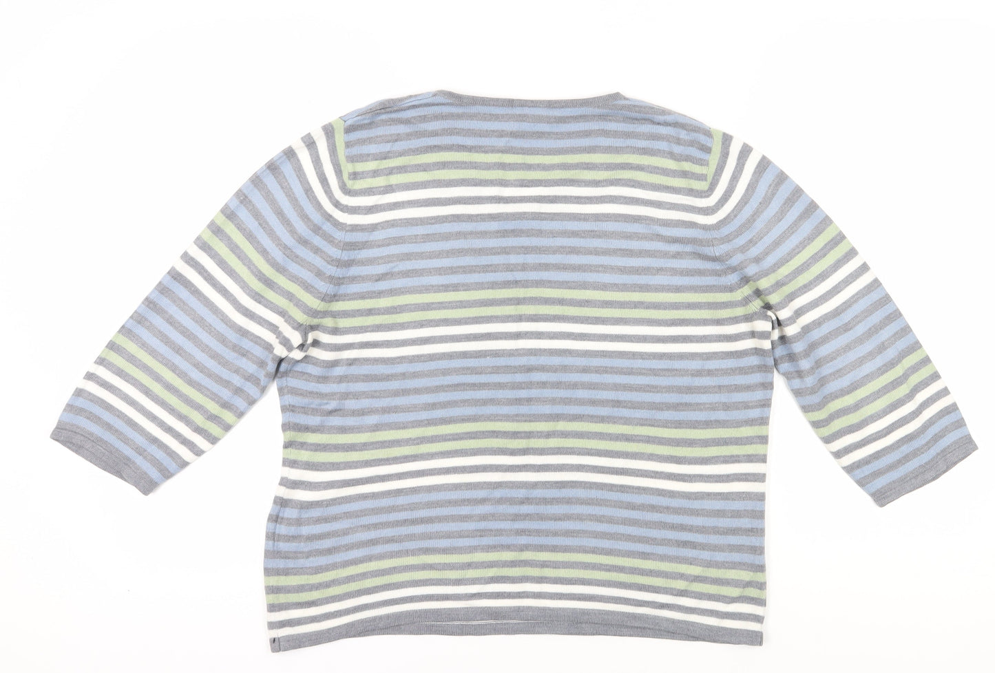 Eastex Women's Multicoloured V-Neck 3/4 Sleeve Pullover