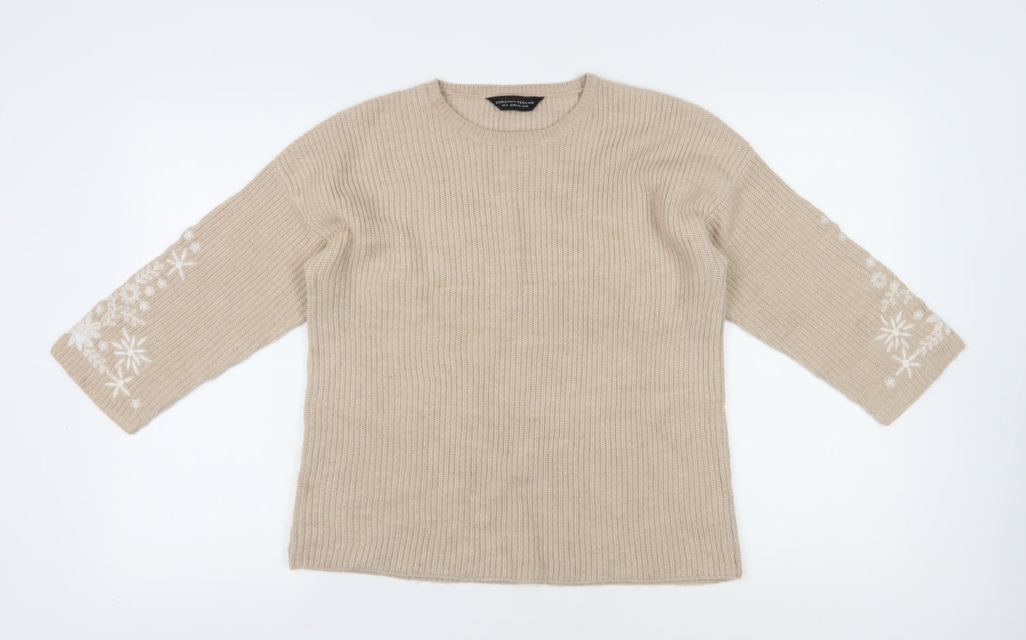 Womens UK Size 12 Dorothy Perkins Beige Pullover Jumper