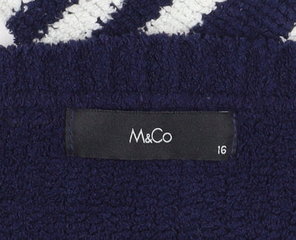 Womens UK Size 16 M&Co Multicoloured Pullover Jumper