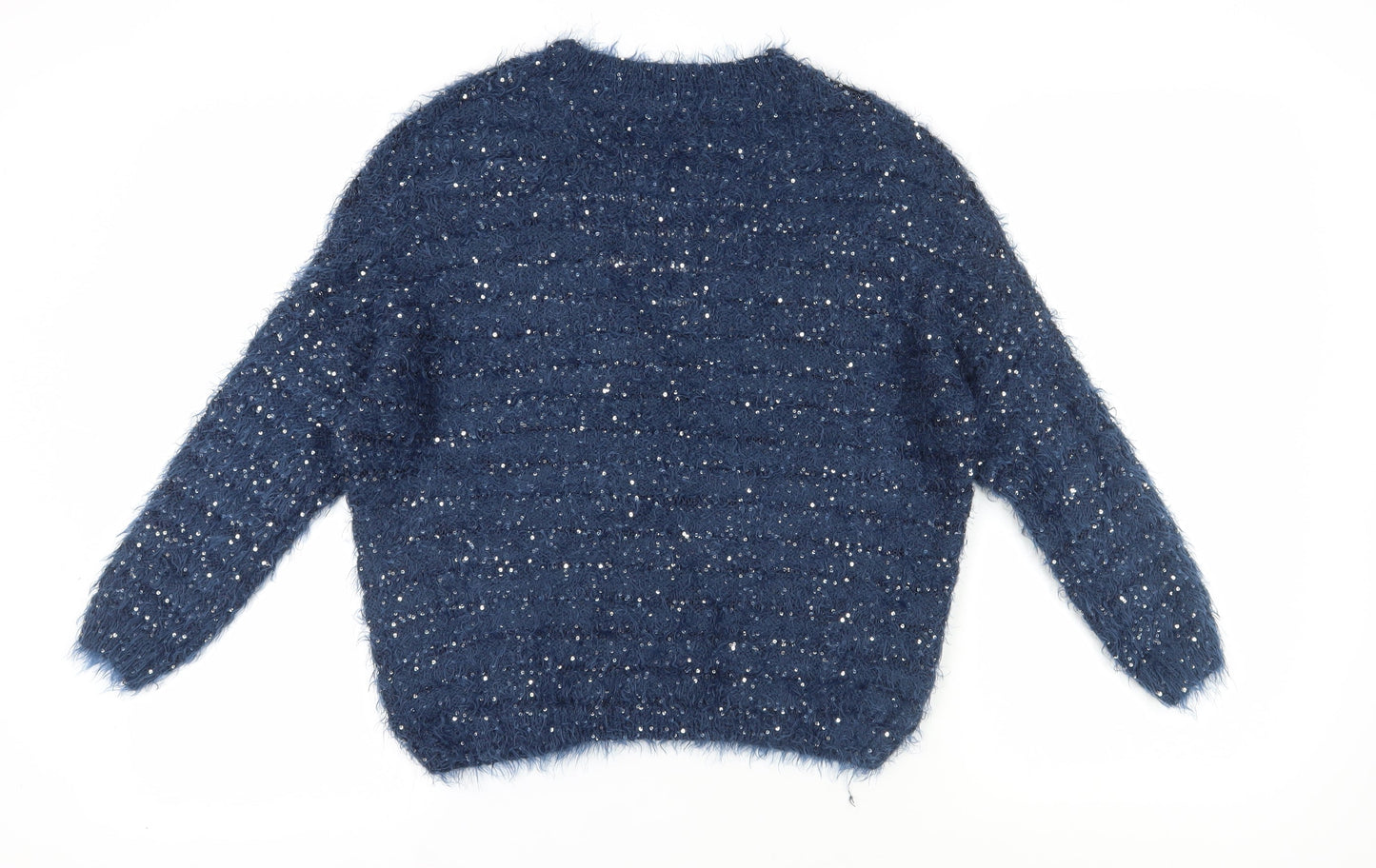 Sophylin Women's Blue Sequin Cardigan Jumper S