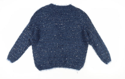 Sophylin Women's Blue Sequin Cardigan Jumper S