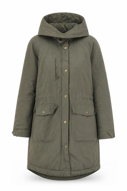 Womens UK Size S H&M Green Parka Coat