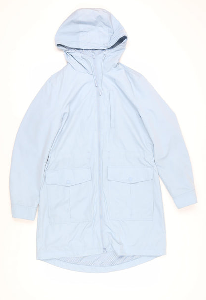 Womens UK Size 10 Marks and Spencer Blue Rain Coat
