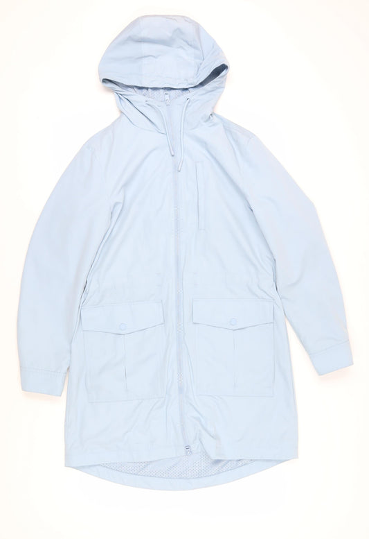 Womens UK Size 10 Marks and Spencer Blue Rain Coat