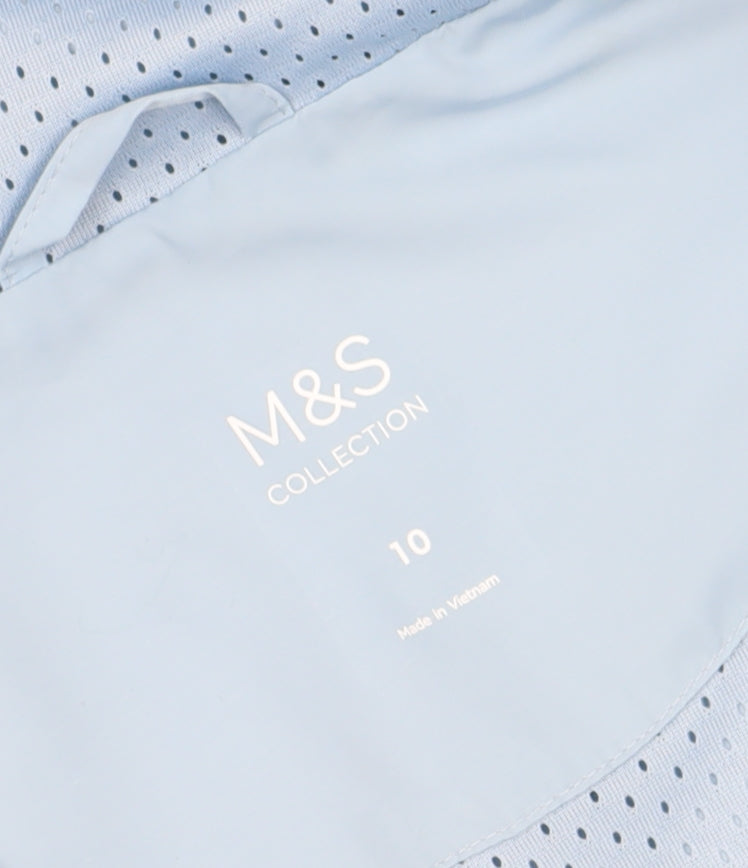 Womens UK Size 10 Marks and Spencer Blue Rain Coat