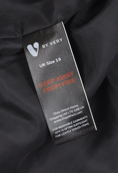 Very Women's Black Pinstripe Suit Jacket Size 16