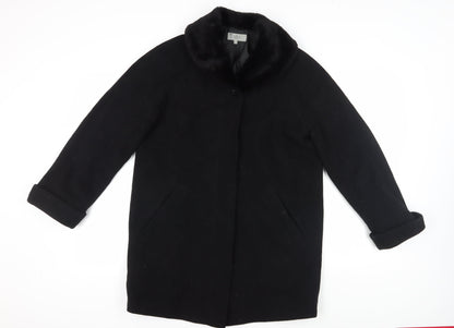 Marks & Spencer Women's Black Wool Coat Size 12 Formal