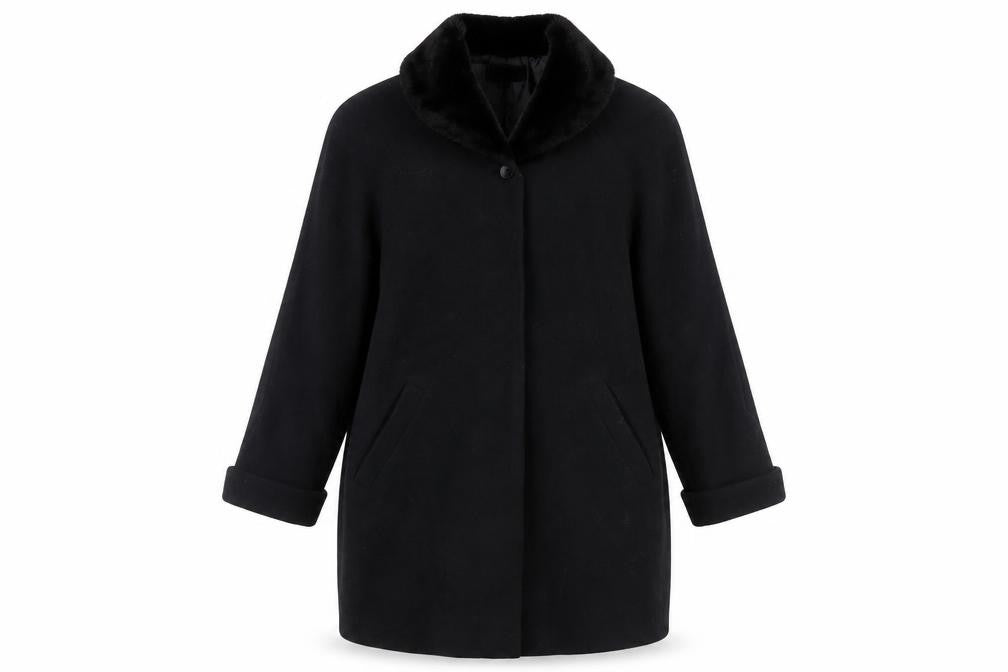 Womens UK Size 12 Marks and Spencer Black Overcoat