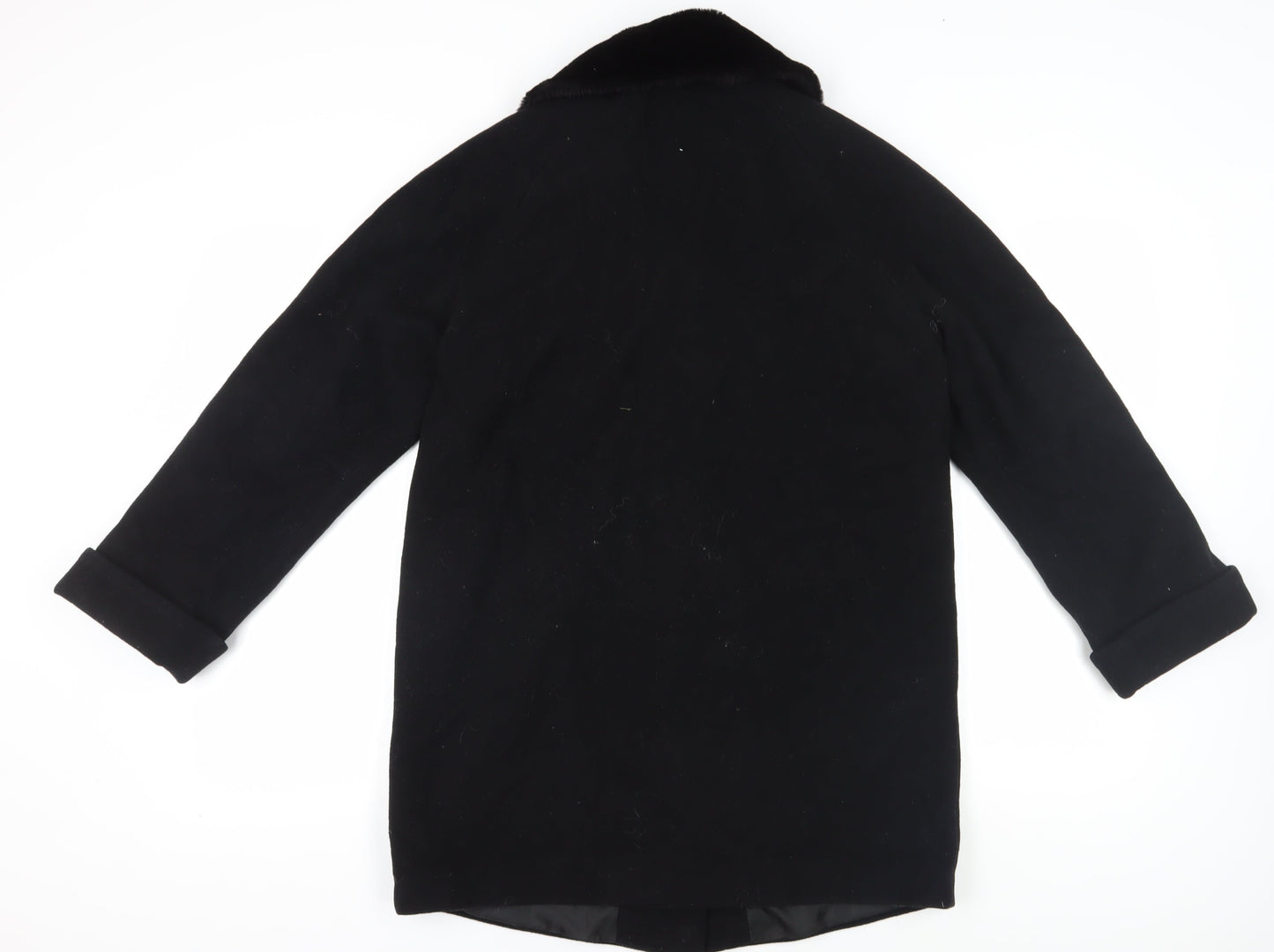 Marks & Spencer Women's Black Wool Coat Size 12 Formal