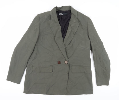 Zara Women's Green Blazer Size 14