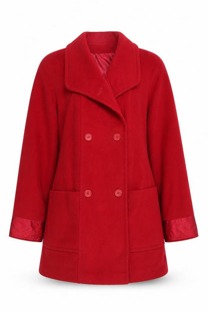Womens UK Size 12 Talbots Red Pea Coat