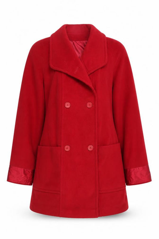 Womens UK Size 12 Talbots Red Pea Coat