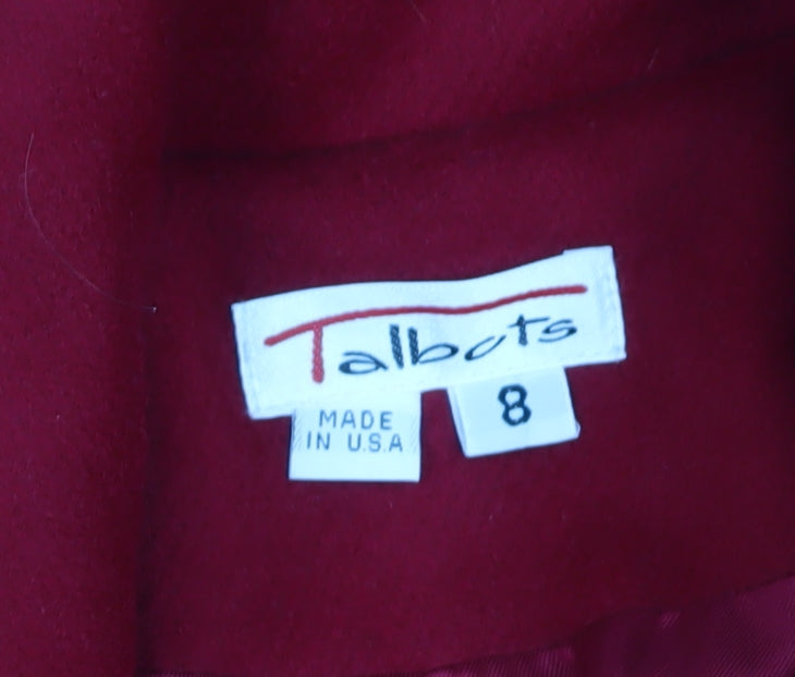 Womens UK Size 12 Talbots Red Pea Coat