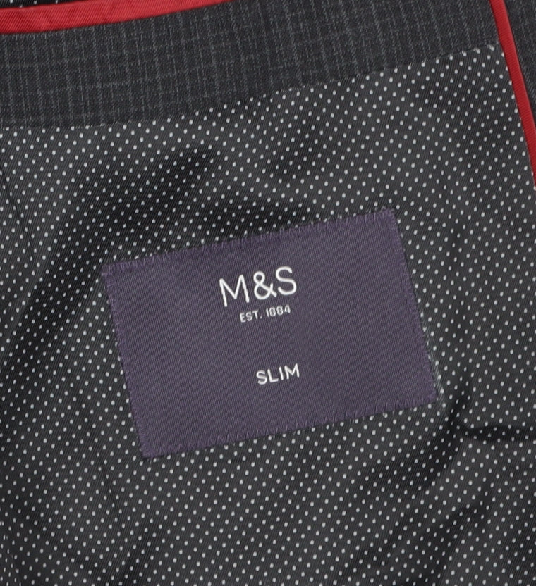Mens UK Size 38 Marks and Spencer Regular Grey Suit Jacket
