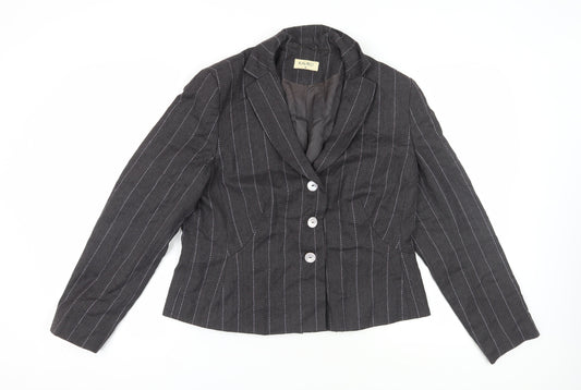 Kaliko Women's Black Pinstripe Wool Jacket Size 18