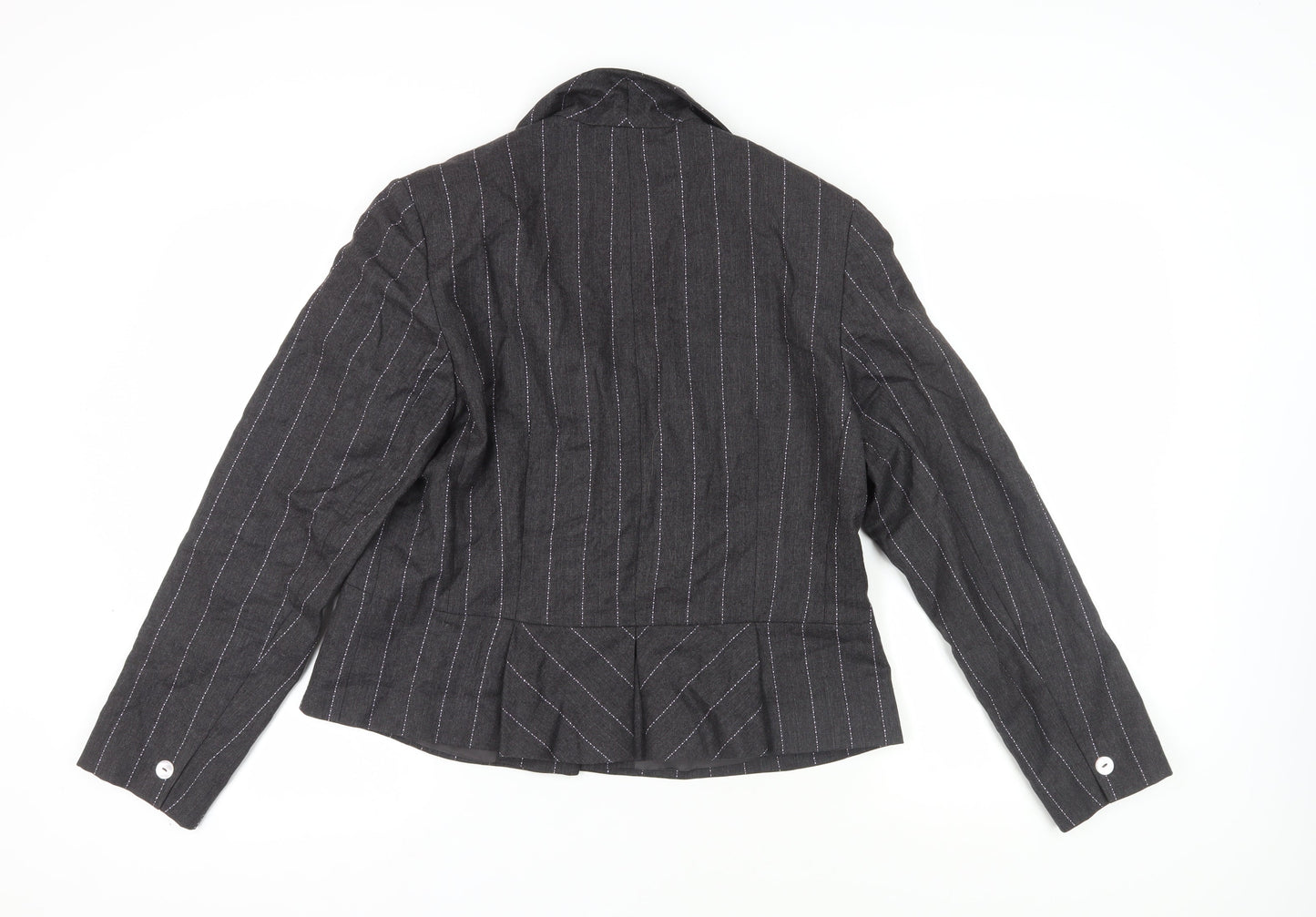 Kaliko Women's Black Pinstripe Wool Jacket Size 18