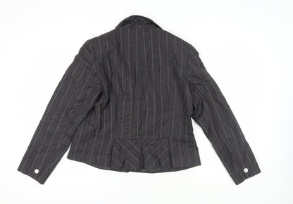 Kaliko Women's Black Pinstripe Wool Jacket Size 18