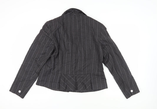 Kaliko Women's Black Pinstripe Wool Jacket Size 18