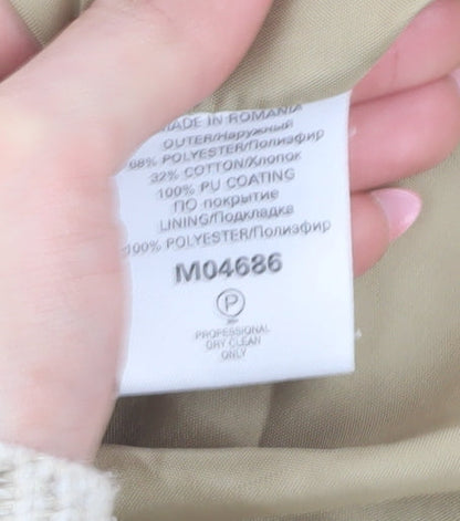 Mens UK Size L NEXT Beige Biker Coat