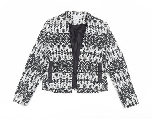 H&M Women's Black Geometric Blazer Size 12