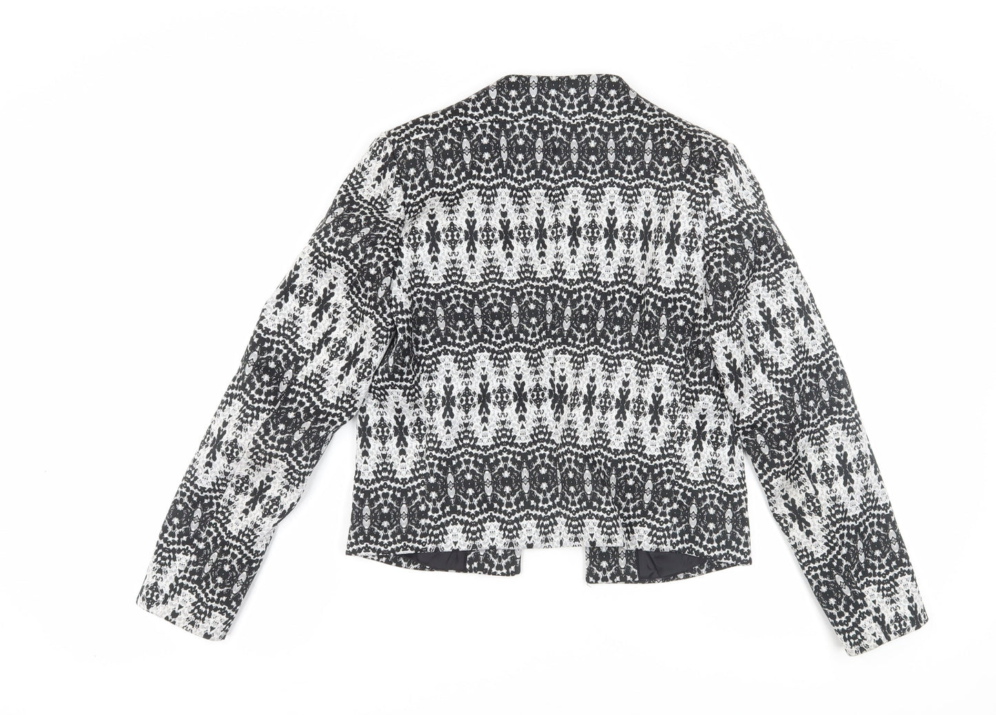 H&M Women's Black Geometric Blazer Size 12