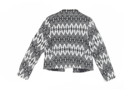H&M Women's Black Geometric Blazer Size 12