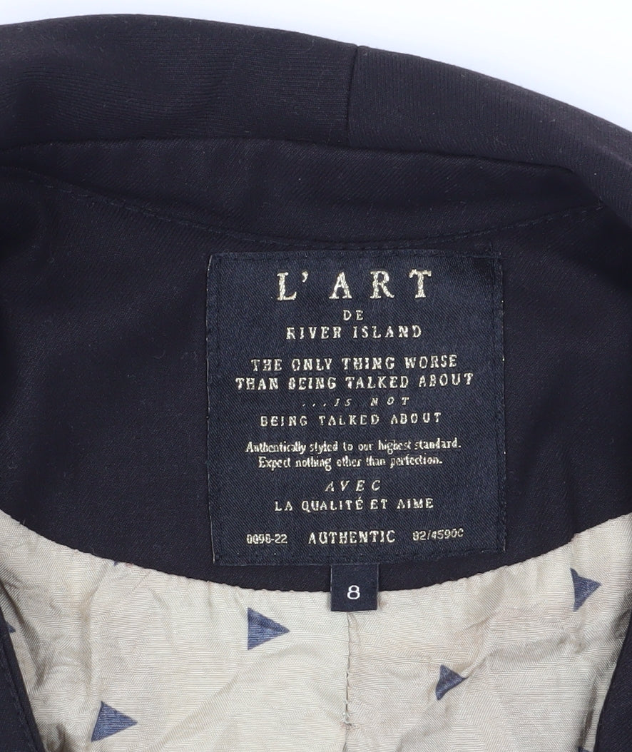 River Island Women's Black Cropped Blazer Size 6