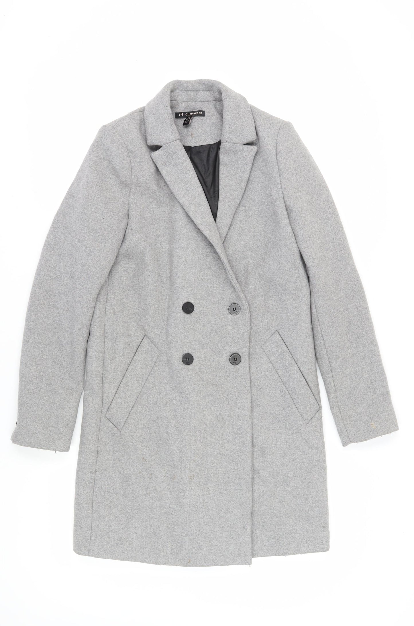 TRF Outerwear Women's Grey Wool Blend Pea Coat Size 12