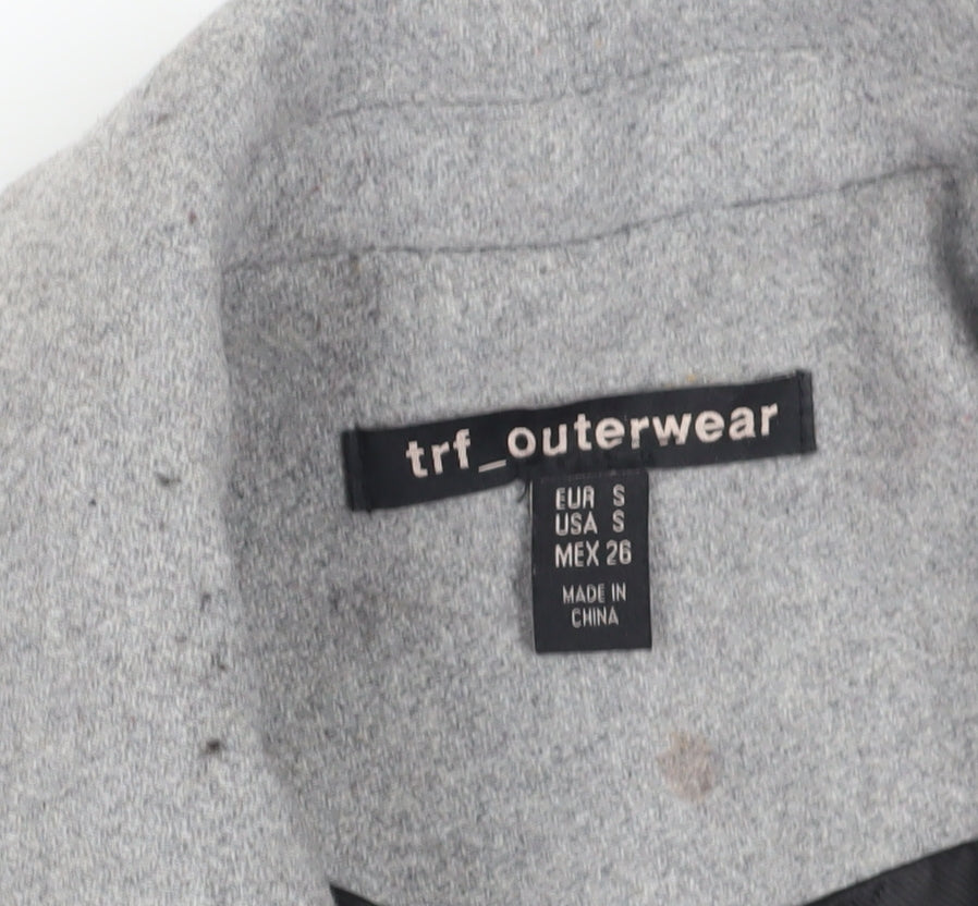 TRF Outerwear Women's Grey Wool Blend Pea Coat Size 12