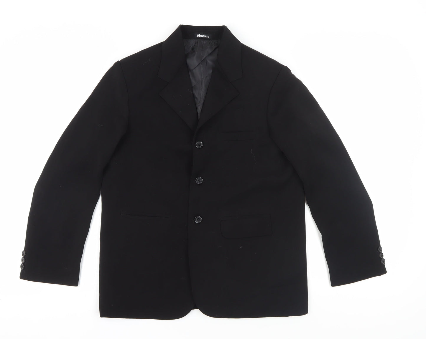 Vivaki Black Suit Jacket for Unisex Adults - Size 12