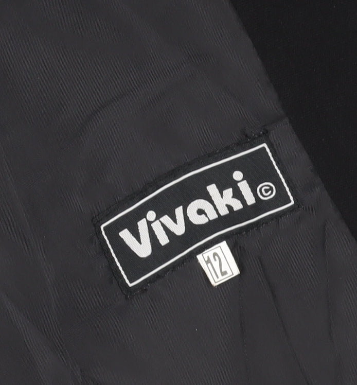 Vivaki Black Suit Jacket for Unisex Adults - Size 12