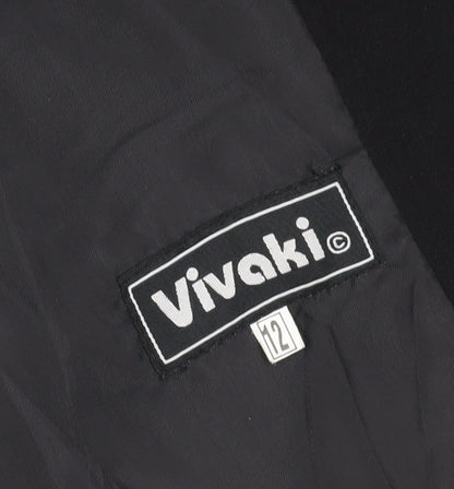 Vivaki Black Suit Jacket for Unisex Adults - Size 12