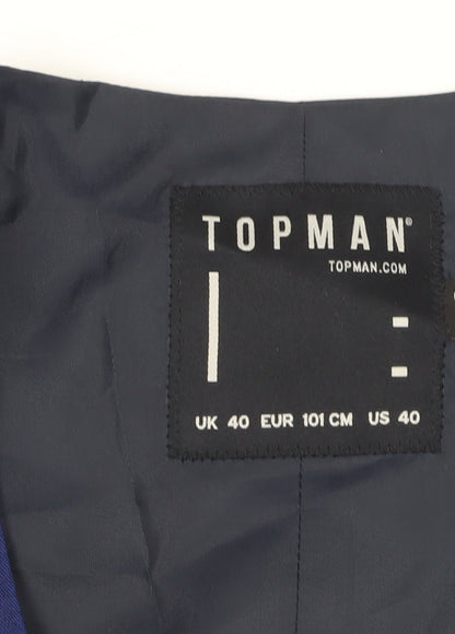 Mens UK Size 40 Topman Regular Blue Suit Waistcoat
