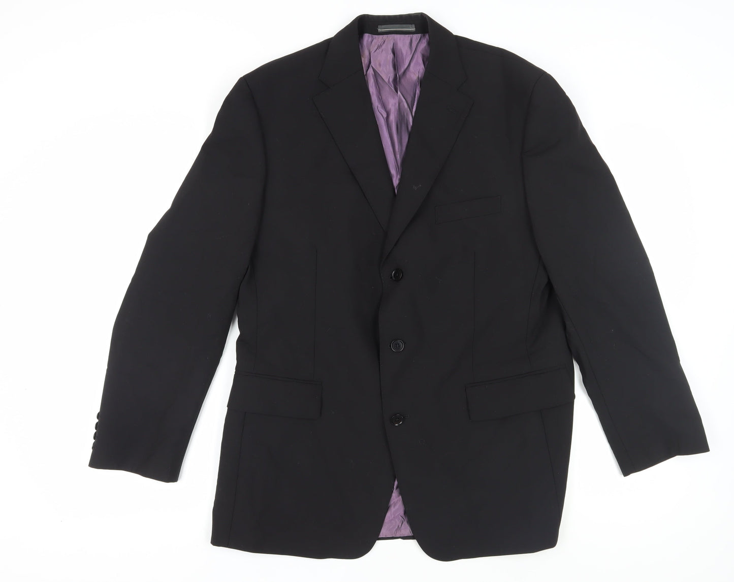 Mens UK Size 42 Greenwoods Regular Black Suit Jacket