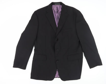 Mens UK Size 42 Greenwoods Regular Black Suit Jacket