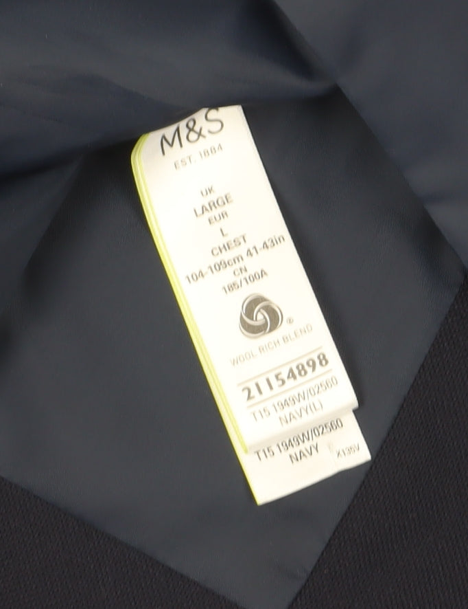 Mens UK Size 42 Marks and Spencer Regular Blue Suit Jacket