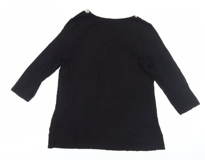 bpc selection Women's Black Tunic M with Sequin V-Neck