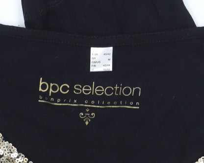 bpc selection Women's Black Tunic M with Sequin V-Neck