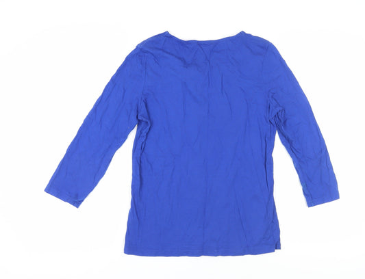 Anne Weyburn Women's Blue Blouse UK 14/16 with Bow Accent