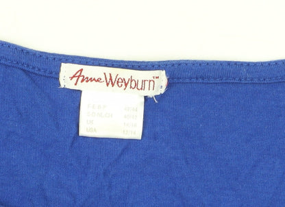 Womens UK Size 14/16 ANNE WEYBURN Blue Basic Blouse