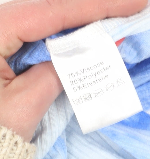 Womens UK Size 10 Love & Other Things Blue Cropped Blouse