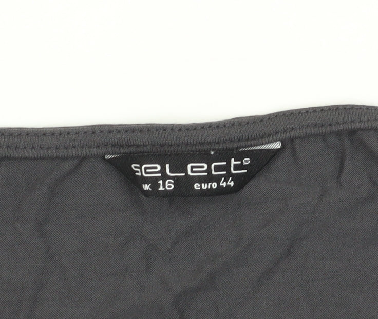 Womens UK Size 16 Select Black Basic T-Shirt