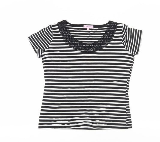 Womens UK Size 14 Marks and Spencer Black Classic T-Shirt