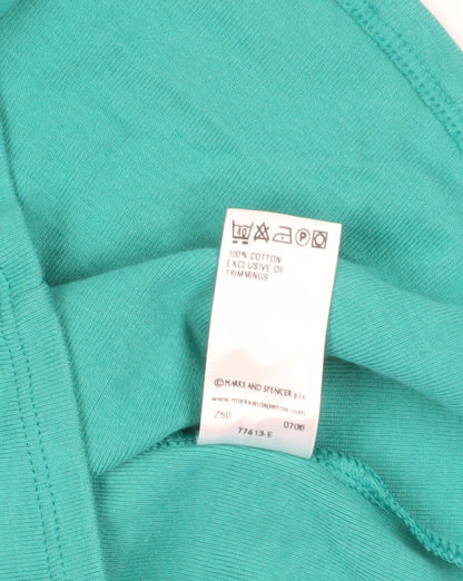 Womens UK Size 12 Marks and Spencer Green Basic T-Shirt