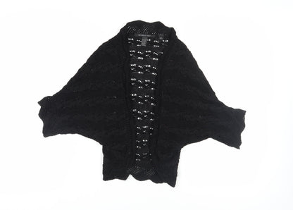 Michelle Nicol Women's Black Open-Knit Shrug, Size M